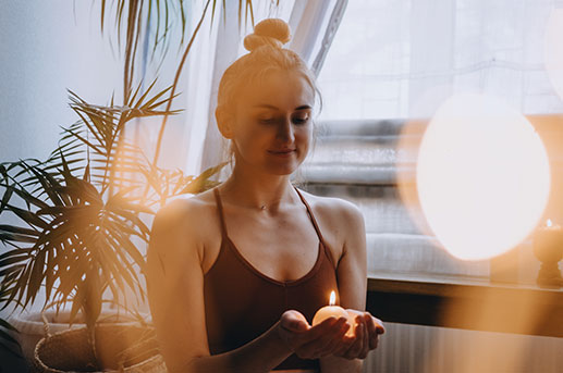 The healing effects of meditation and warming candlelight have a positive impact on your well-being.