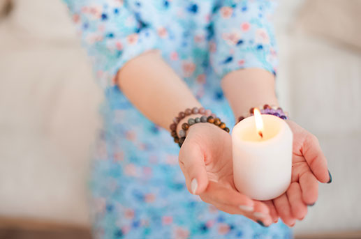 Candle meditation and stretching exercises can help you find to yourself.